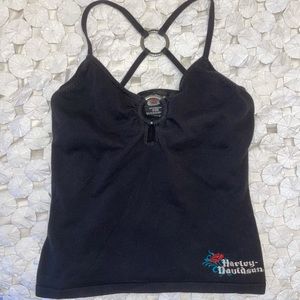 Harley Davidson embroidered halter top